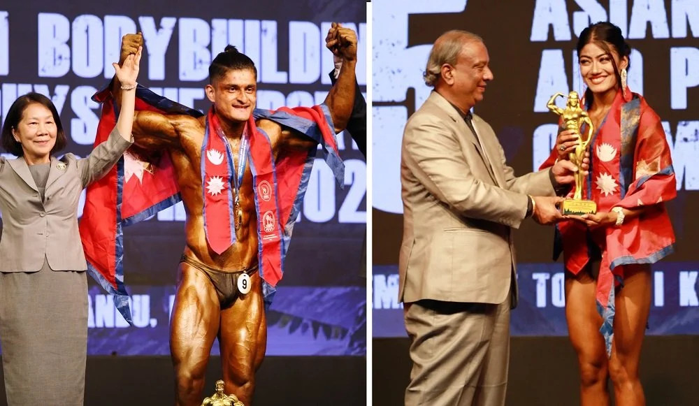 एसियाली शारीरिक सुगठनमा नेपालका विशाल र सनमलाई स्वर्ण