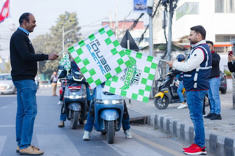 टीभीएस आईक्युबको ग्रीन रेभोलुसन राइड, ४ महिनामा गुड्यो १ लाख किलोमिटर