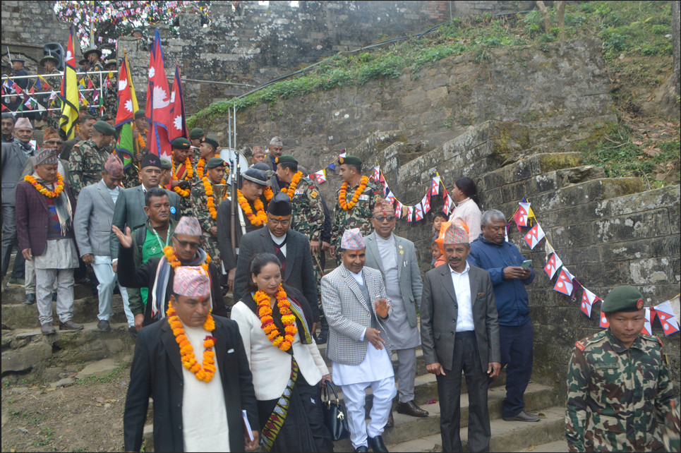 गोरखाबाट एकीकरण पदयात्रामा निस्कियो नेपाली सेनाको टोली